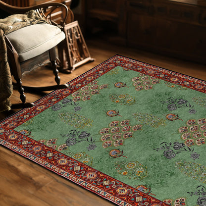 Tappeto antiscivolo lavabile con motivo floreale vintage