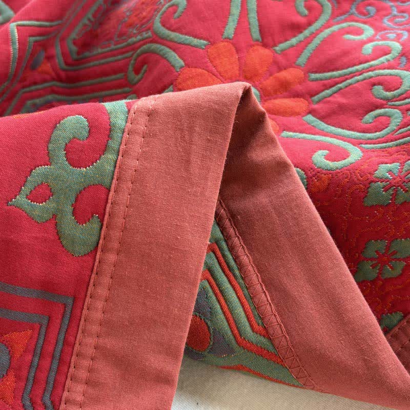 Trapunta vintage in cotone a tre strati in garza