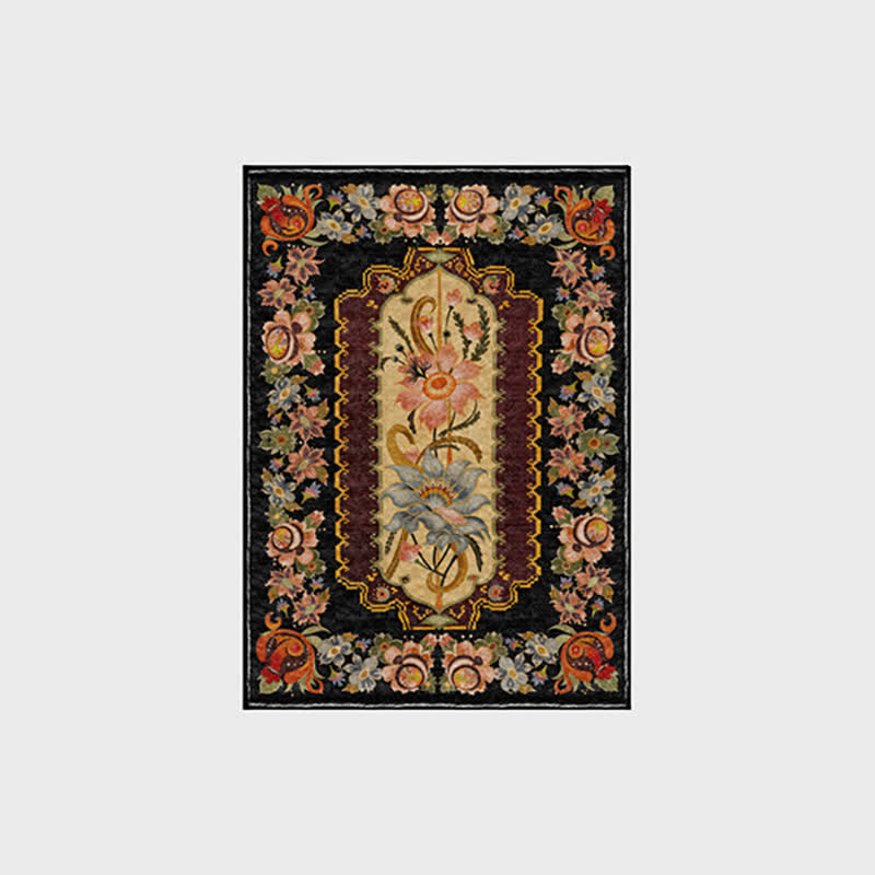 Tappeto antiscivolo lavabile e durevole con motivo floreale vintage