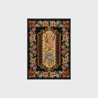 Tappeto antiscivolo lavabile e durevole con motivo floreale vintage