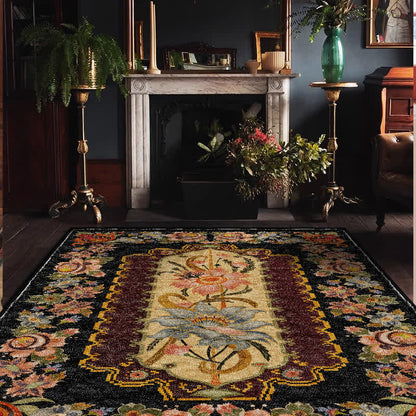 Tappeto antiscivolo lavabile e durevole con motivo floreale vintage