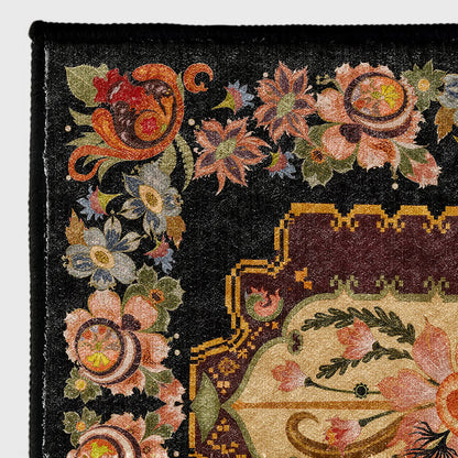 Tappeto antiscivolo lavabile e durevole con motivo floreale vintage