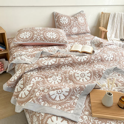 Coperta jacquard con motivo geometrico