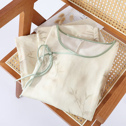 Pigiama in fibra di bambù con stampa bambù vintage