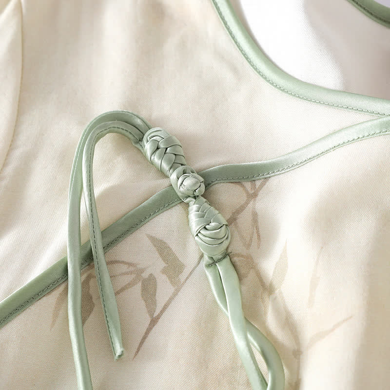 Camicia da notte in fibra di bambù con stampa bambù vintage