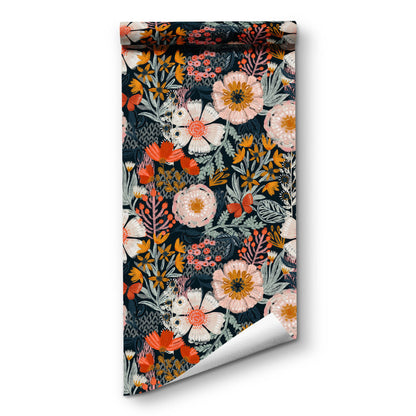 Elegante carta da parati decorativa floreale fai da te staccabile e attaccabile