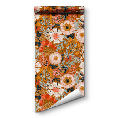 Elegante carta da parati decorativa floreale fai da te staccabile e attaccabile