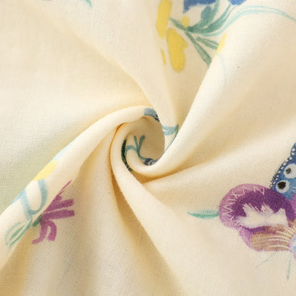 Camicia da notte vintage in garza di cotone con farfalla floreale