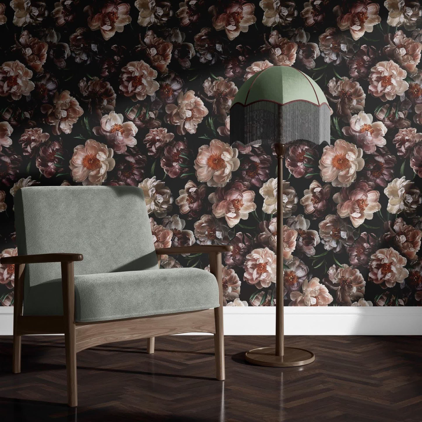 Carta da parati decorativa rimovibile fai da te con fiori in fiore