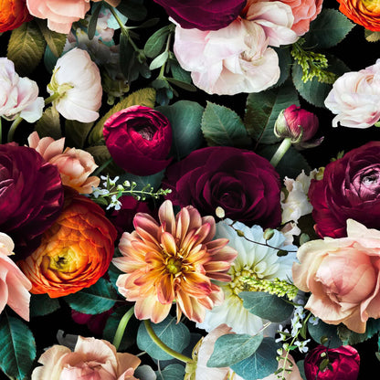 Carta da parati decorativa rimovibile fai da te con fiori in fiore