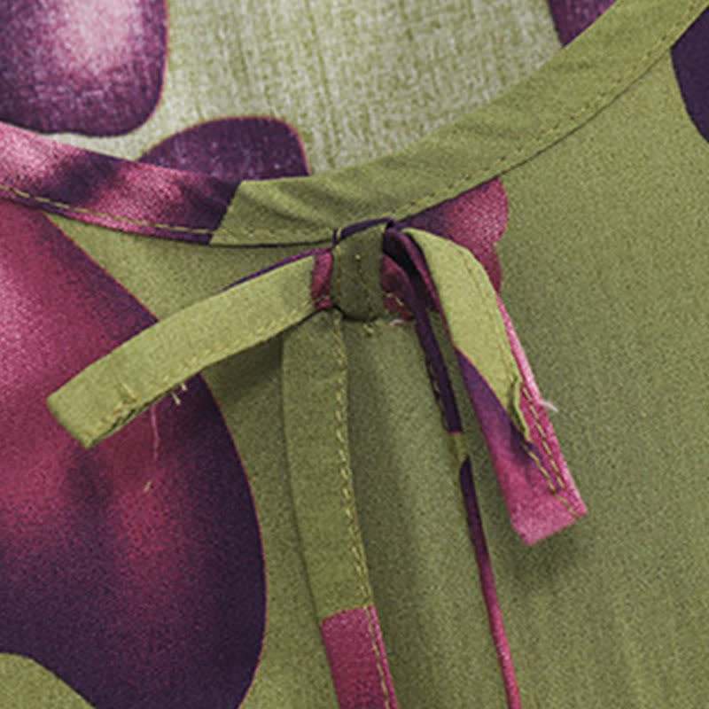 Camicia da notte con stampa a farfalla e scollo tondo taglie forti