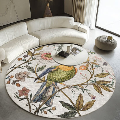Tappeto rotondo per interni ed esterni con motivo "Floral Bird"