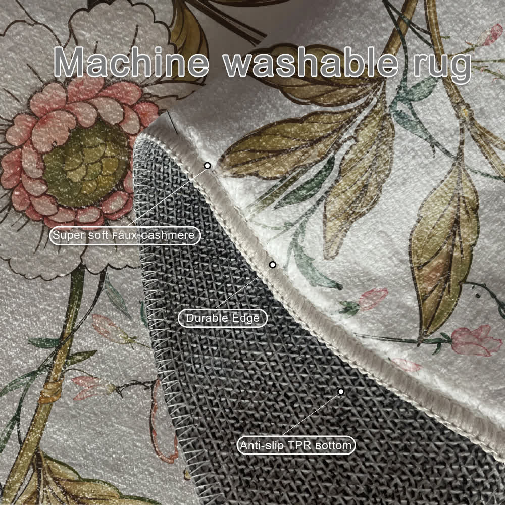 Tappeto rotondo per interni ed esterni con motivo "Floral Bird"