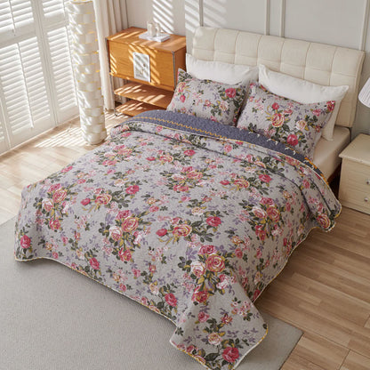 Copriletto retrò con fiori di peonia di lusso