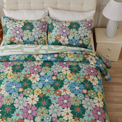 Copriletto vintage di lusso con trifogli verdi
