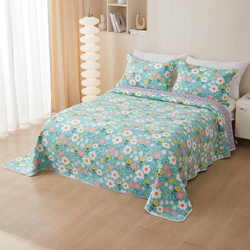 Copriletto floreale in stile country in cotone
