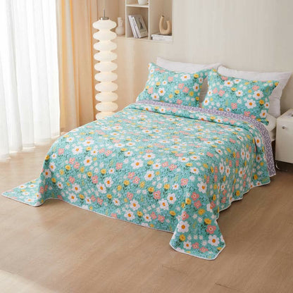Copriletto floreale in stile country in cotone