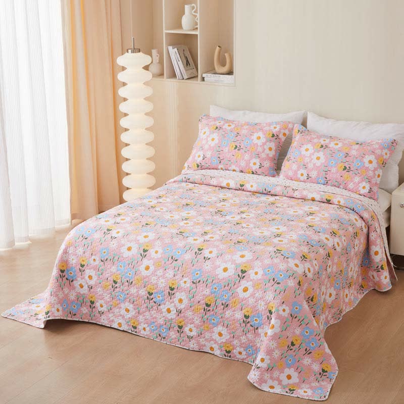 Copriletto floreale in stile country in cotone