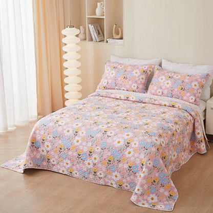 Copriletto floreale in stile country in cotone