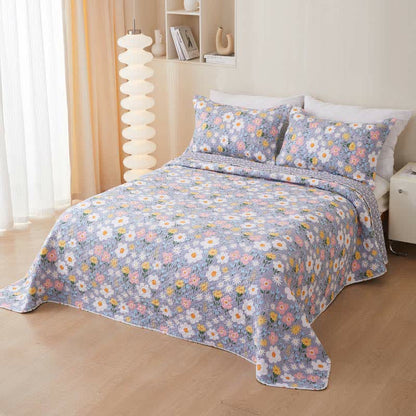 Copriletto floreale in stile country in cotone