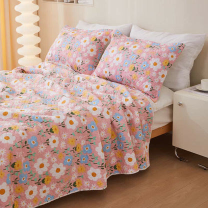 Copriletto floreale in stile country in cotone