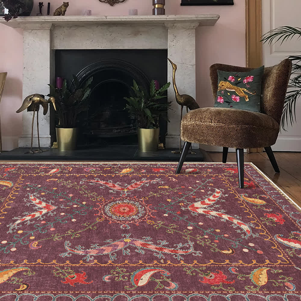 Tappeto antiscivolo lavabile e resistente con motivo Paisley retrò