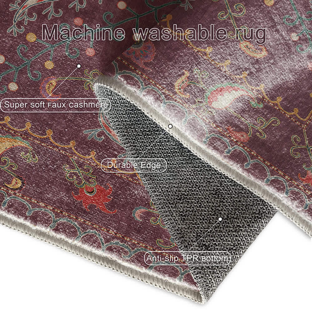 Tappeto antiscivolo lavabile e resistente con motivo Paisley retrò