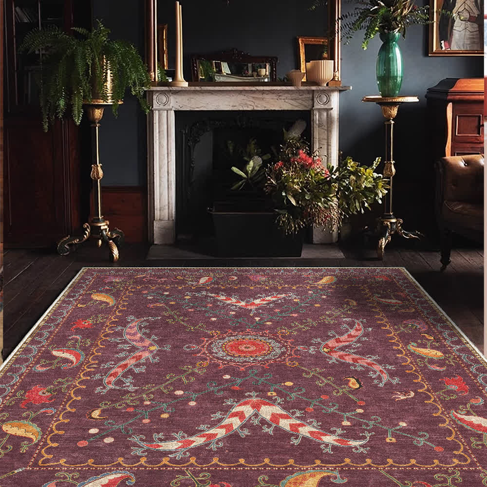 Tappeto antiscivolo lavabile e resistente con motivo Paisley retrò
