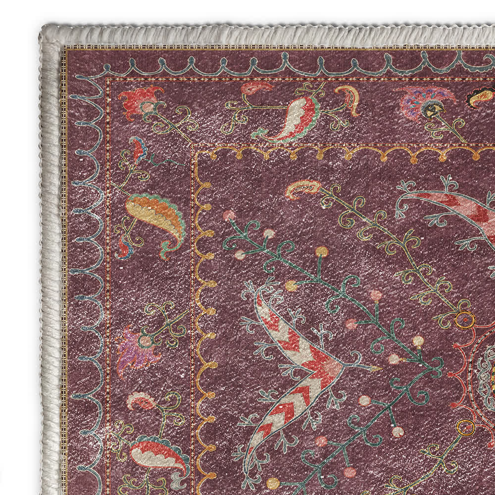 Tappeto antiscivolo lavabile e resistente con motivo Paisley retrò