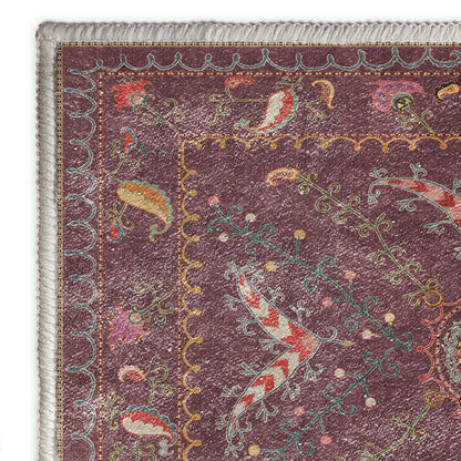 Tappeto antiscivolo lavabile e resistente con motivo Paisley retrò