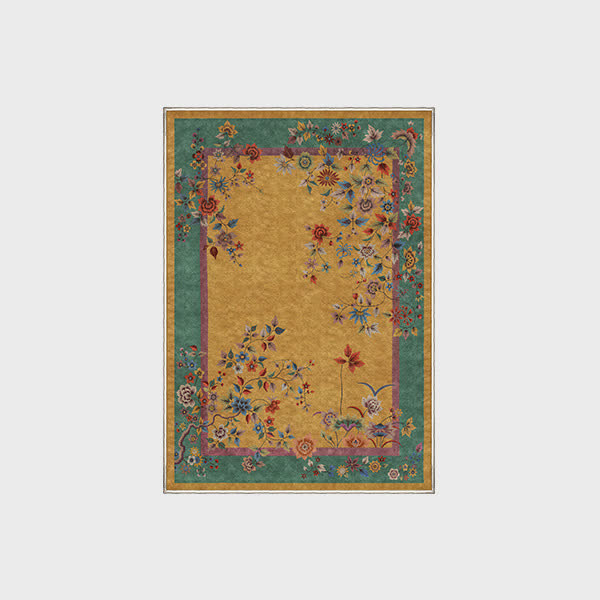 Tappeto antiscivolo lavabile con motivo floreale vintage