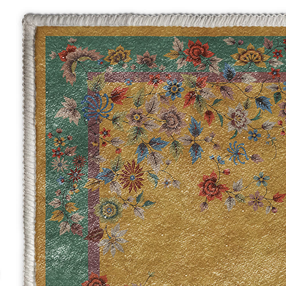 Tappeto antiscivolo lavabile con motivo floreale vintage