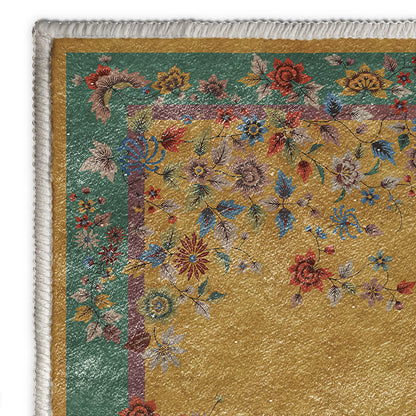 Tappeto antiscivolo lavabile con motivo floreale vintage