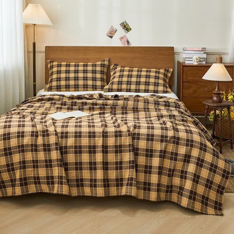 Trapunta scozzese vintage in filato di cotone