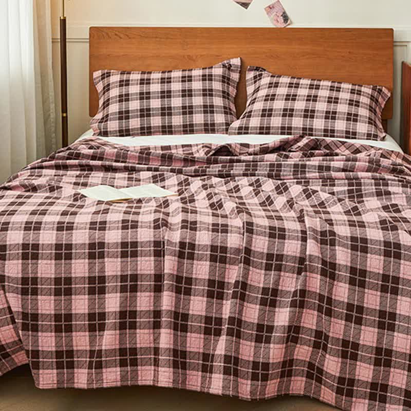 Trapunta scozzese vintage in filato di cotone