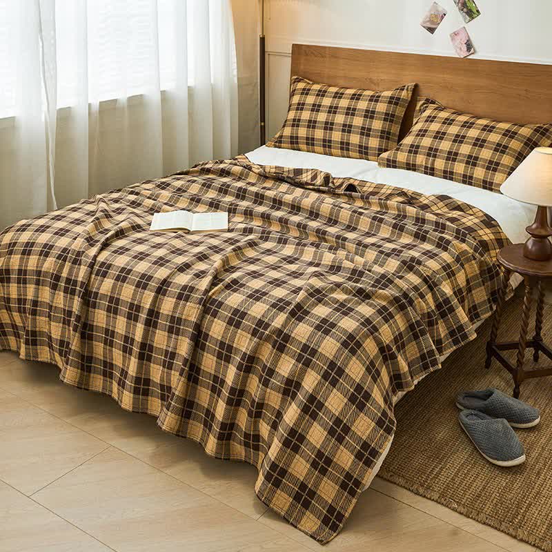 Trapunta scozzese vintage in filato di cotone