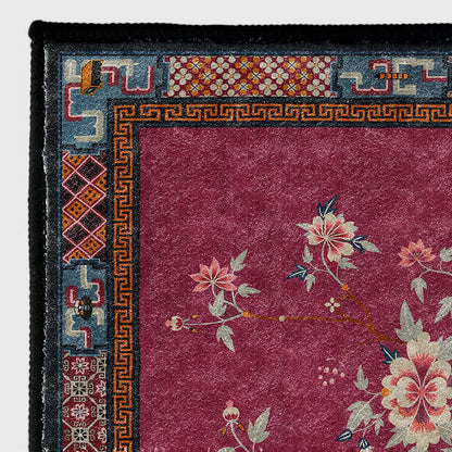 Tappeto antiscivolo lavabile con elegante vaso di fiori