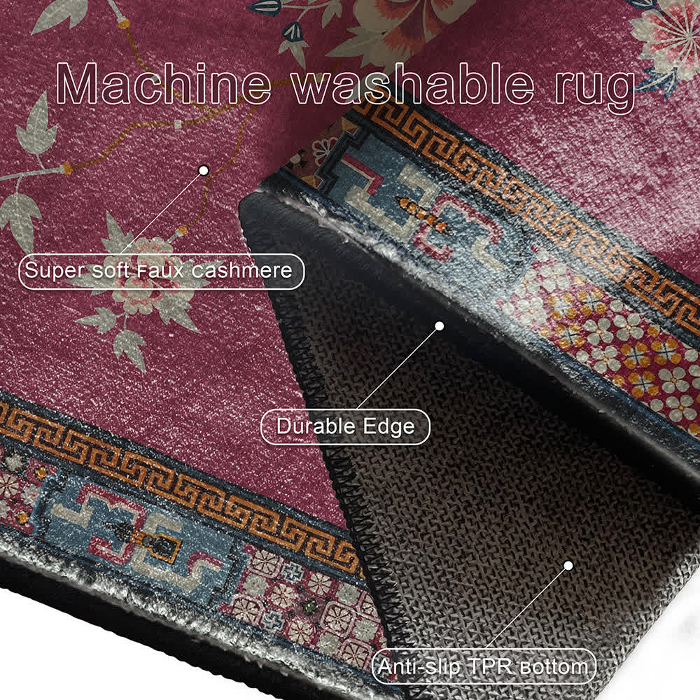 Tappeto antiscivolo lavabile con elegante vaso di fiori