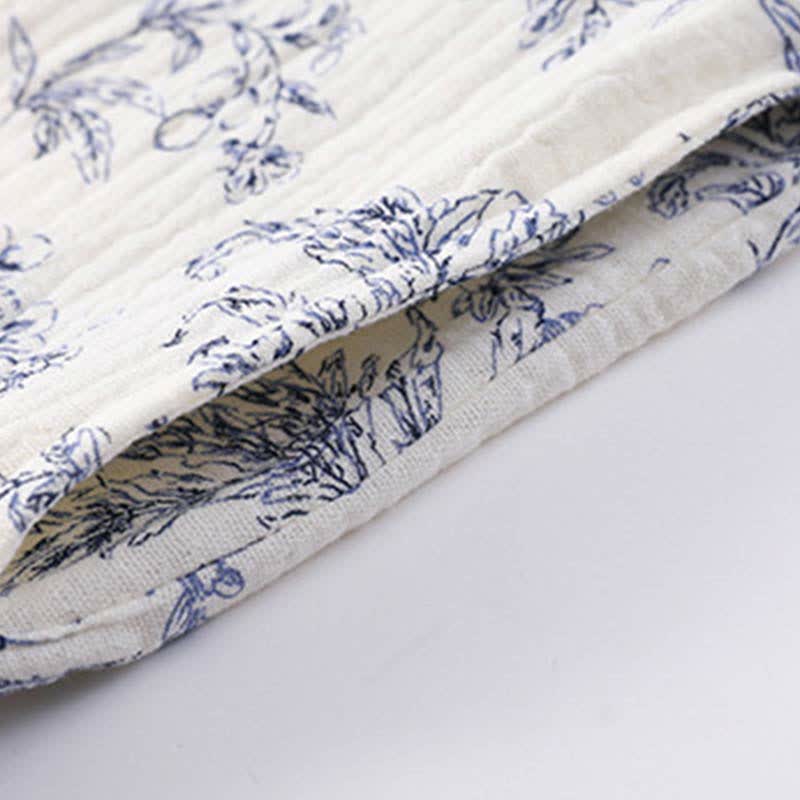 Camicia da notte imbottita in stile country con cravatta e tasca - image 8