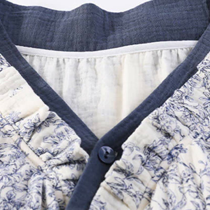 Camicia da notte imbottita in stile country con cravatta e tasca - image 7