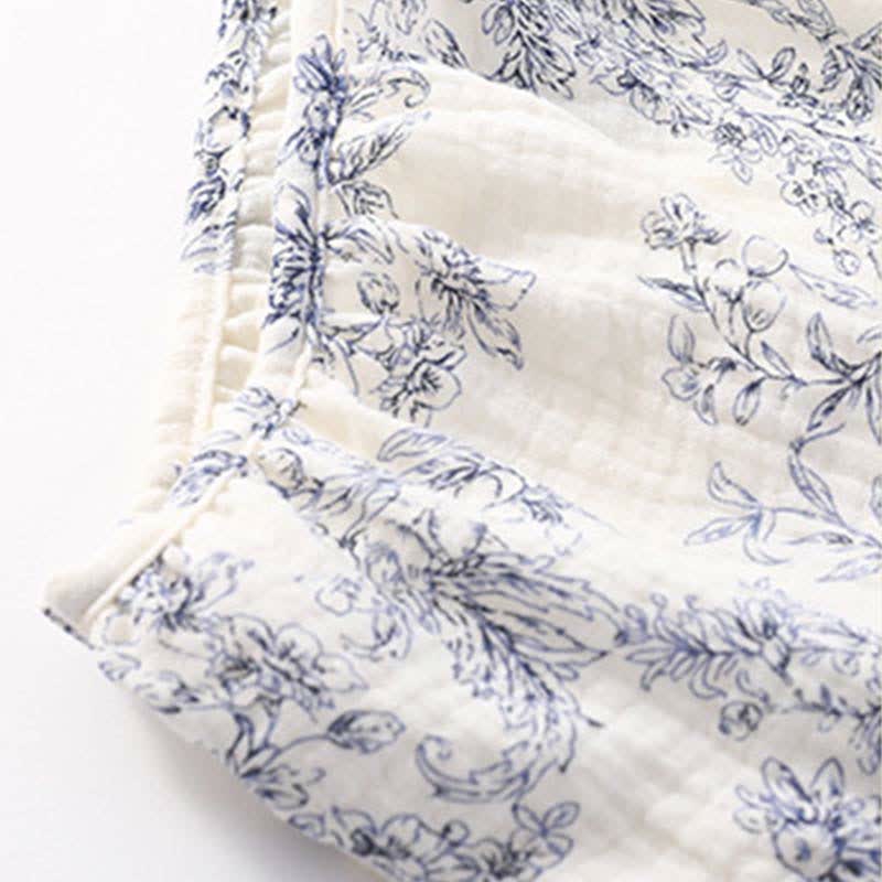 Camicia da notte imbottita in stile country con cravatta e tasca - image 9