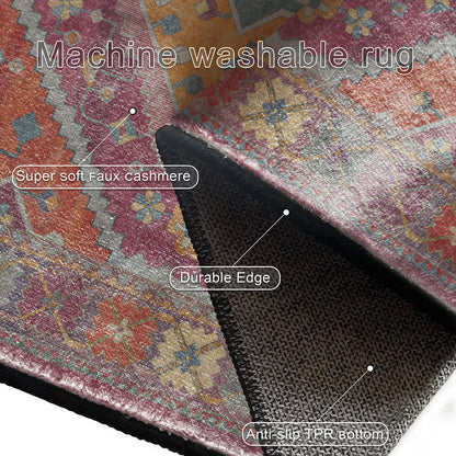 Tappeto antiscivolo per interni ed esterni in stile persiano retrò geometrico
