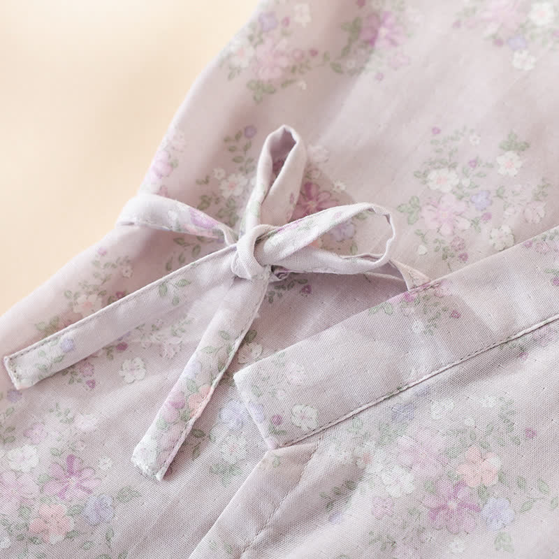 Camicia da notte in garza di cotone floreale da casa