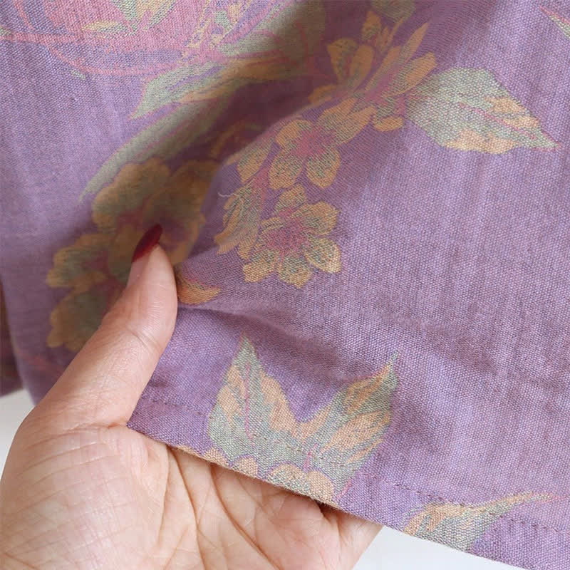 Elegante completo da notte in cotone jacquard tinto in filo vintage