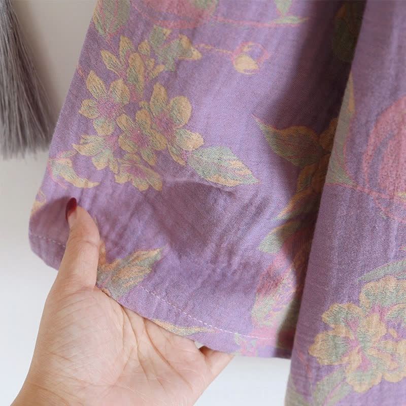 Elegante completo da notte in cotone jacquard tinto in filo vintage