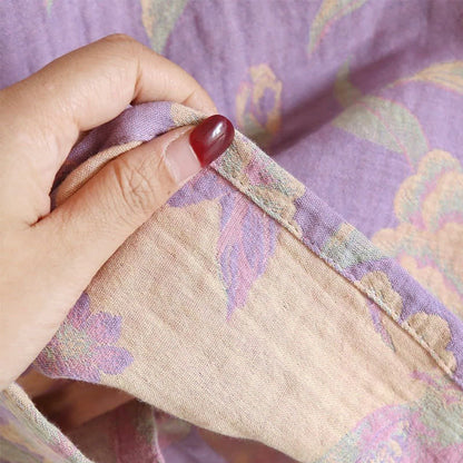 Elegante completo da notte in cotone jacquard tinto in filo vintage