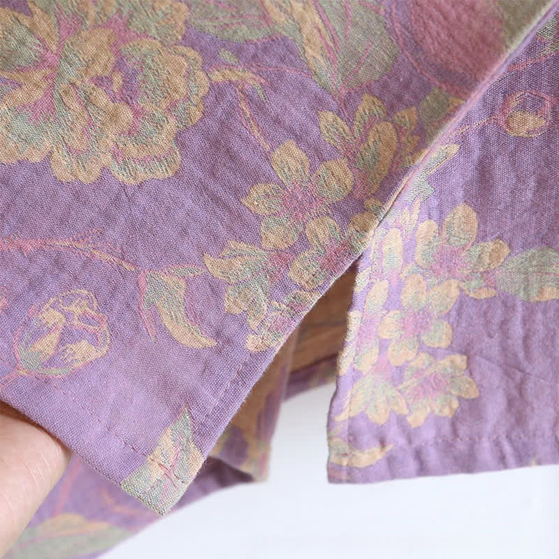 Elegante completo da notte in cotone jacquard tinto in filo vintage