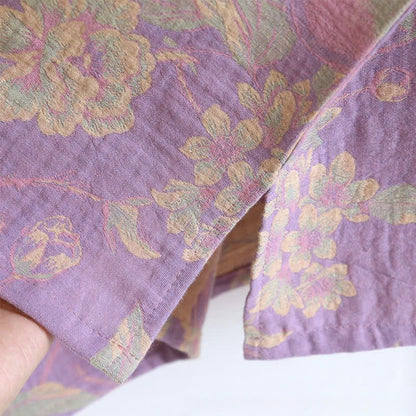 Elegante completo da notte in cotone jacquard tinto in filo vintage
