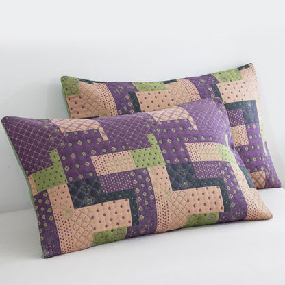 Copriletto in garza di cotone jacquard patchwork vintage