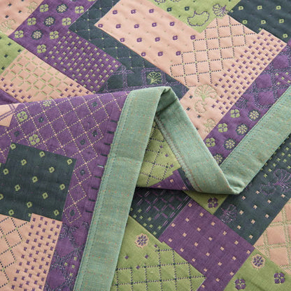 Copriletto in garza di cotone jacquard patchwork vintage